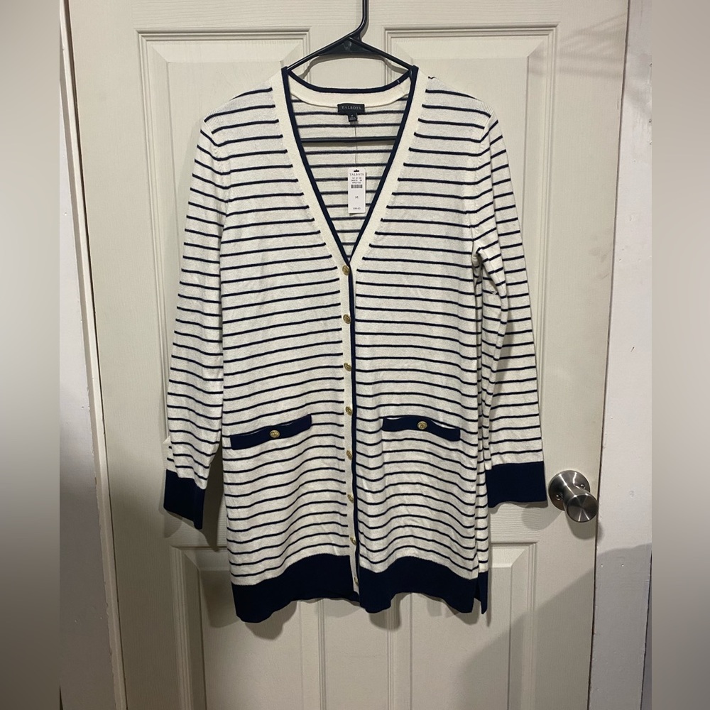 Talbots V Neck tipped cardigan